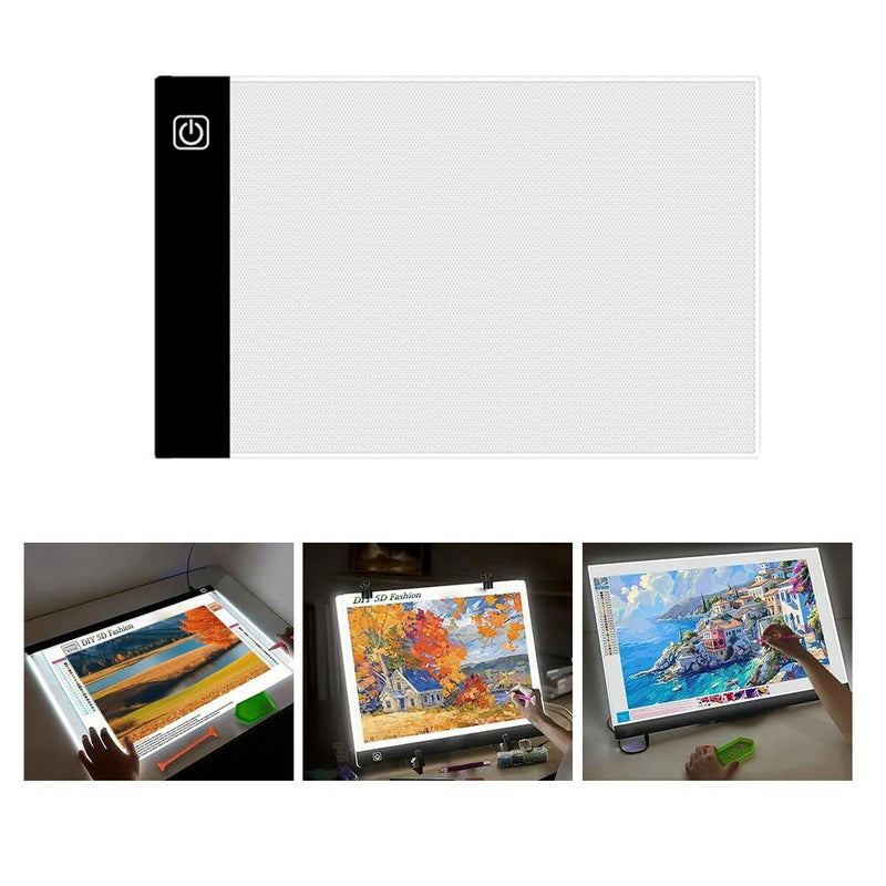 Diamond Art Painting LED Light Pad Kit, A4 Ultra-Thin Lights Board, Table Tracing Light Box for Drawing, Weeding Vinyl, Sketching, Painting Accessories Gifts for Adults - Image 2